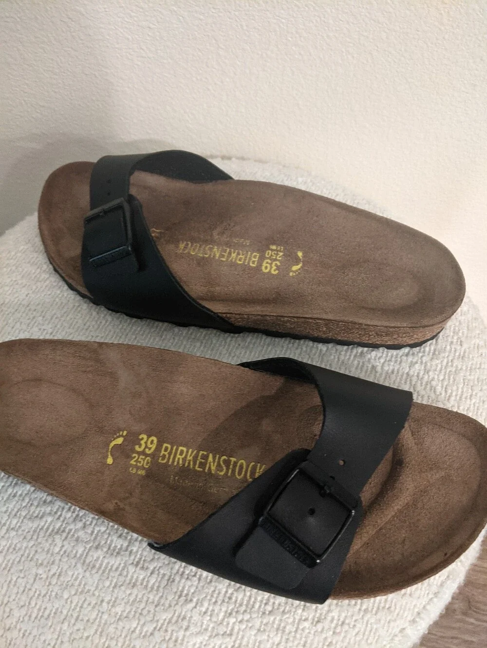 Birkenstock Men’s Black Madrid Slide Sandals Size 39